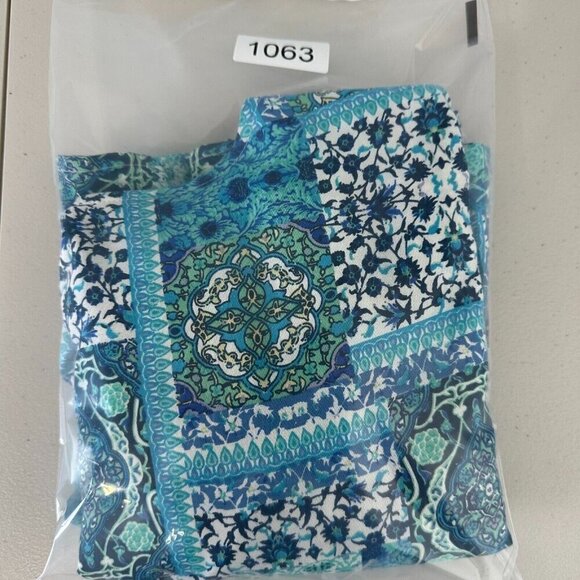 Avenue Tunic Top Patchwork Print Aqua Floral size 18 - Picture 10 of 10
